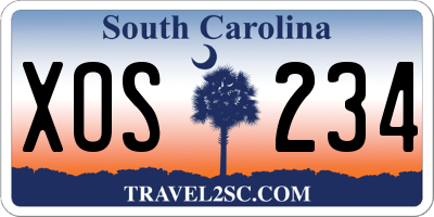 SC license plate XOS234