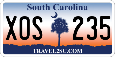 SC license plate XOS235