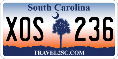 SC license plate XOS236