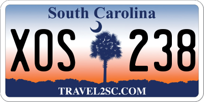 SC license plate XOS238