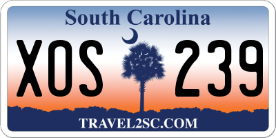 SC license plate XOS239