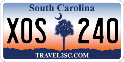 SC license plate XOS240