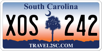 SC license plate XOS242