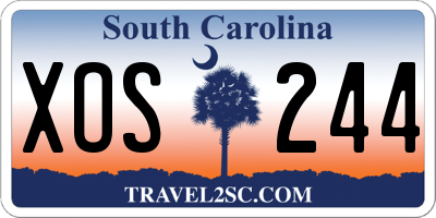 SC license plate XOS244