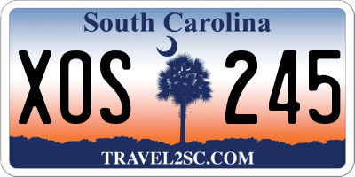SC license plate XOS245