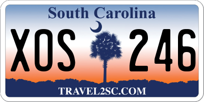 SC license plate XOS246