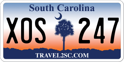 SC license plate XOS247