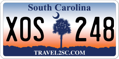 SC license plate XOS248