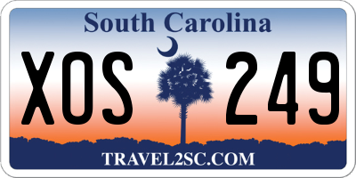 SC license plate XOS249