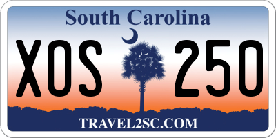SC license plate XOS250