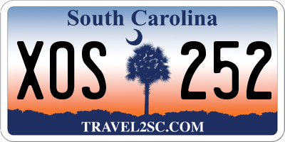 SC license plate XOS252
