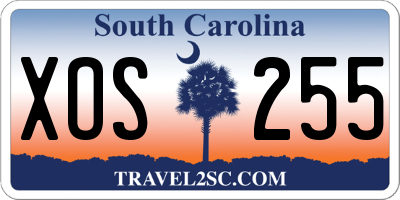 SC license plate XOS255
