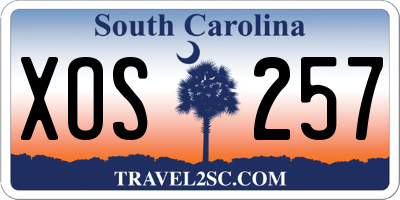 SC license plate XOS257