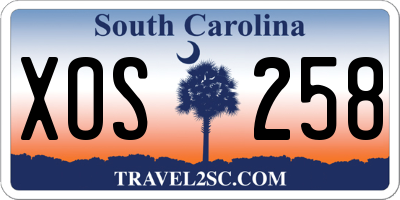 SC license plate XOS258