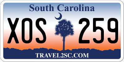 SC license plate XOS259