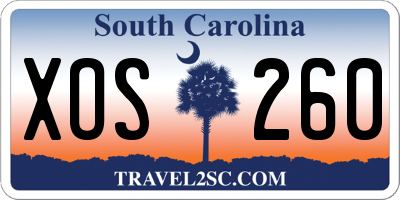 SC license plate XOS260