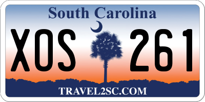 SC license plate XOS261