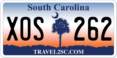 SC license plate XOS262