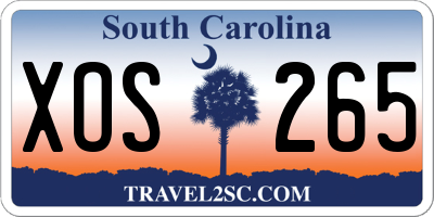 SC license plate XOS265