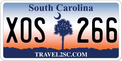 SC license plate XOS266