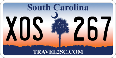 SC license plate XOS267