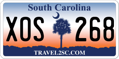 SC license plate XOS268