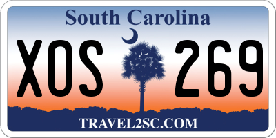 SC license plate XOS269