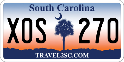 SC license plate XOS270