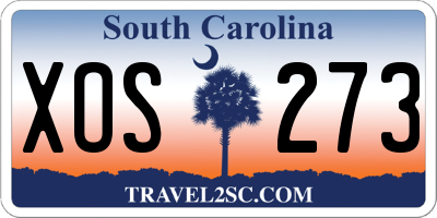 SC license plate XOS273