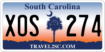 SC license plate XOS274