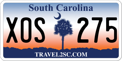 SC license plate XOS275