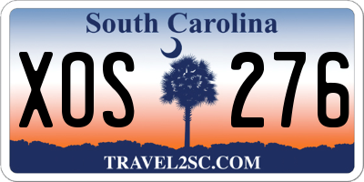 SC license plate XOS276