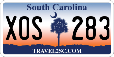 SC license plate XOS283