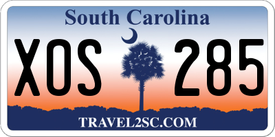 SC license plate XOS285