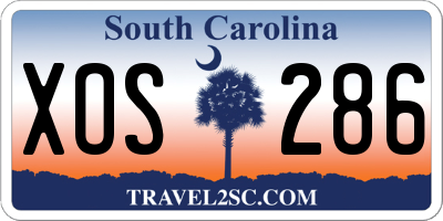 SC license plate XOS286