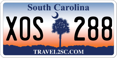 SC license plate XOS288