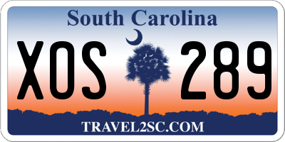 SC license plate XOS289