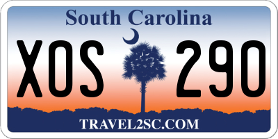 SC license plate XOS290