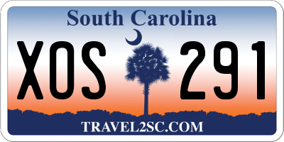 SC license plate XOS291