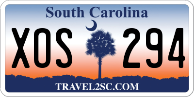 SC license plate XOS294