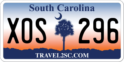 SC license plate XOS296