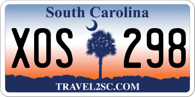 SC license plate XOS298