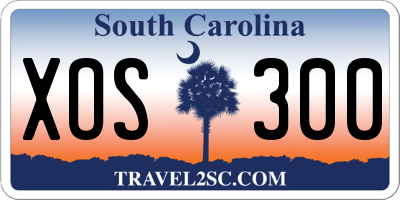 SC license plate XOS300