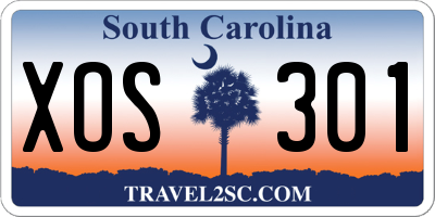 SC license plate XOS301
