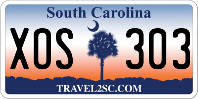 SC license plate XOS303