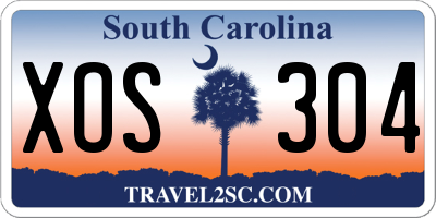 SC license plate XOS304