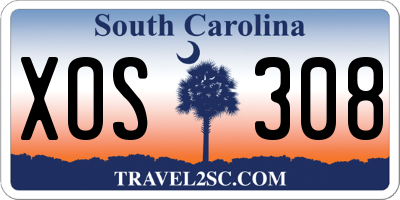 SC license plate XOS308