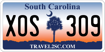 SC license plate XOS309