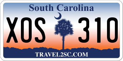 SC license plate XOS310