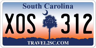 SC license plate XOS312